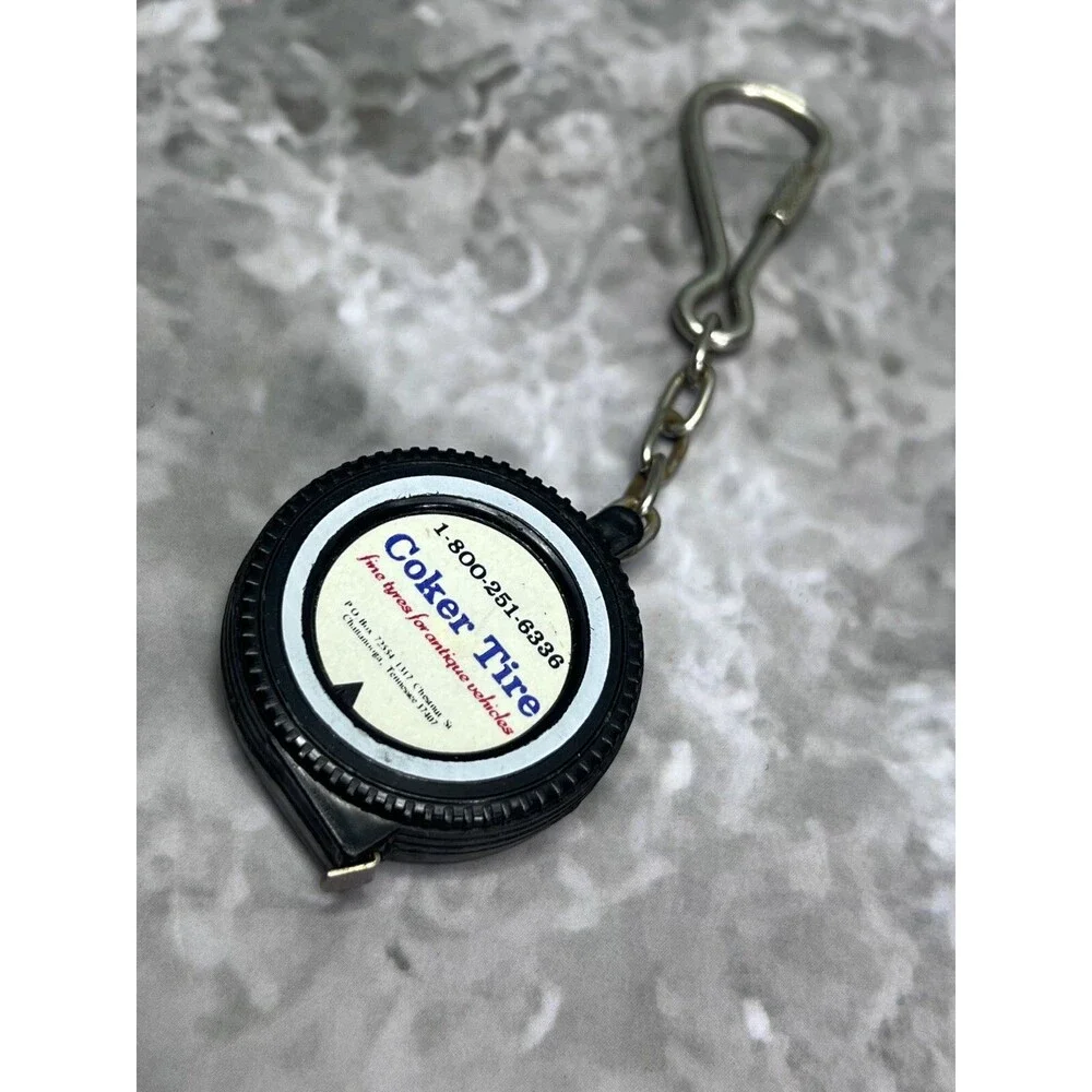 Coker Tire Measuring Tape Vintage Keychain Keyring Lot of 2